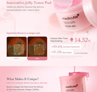 PDRN Pink Collagen Toning Gel Toner Pad, 70 Pads