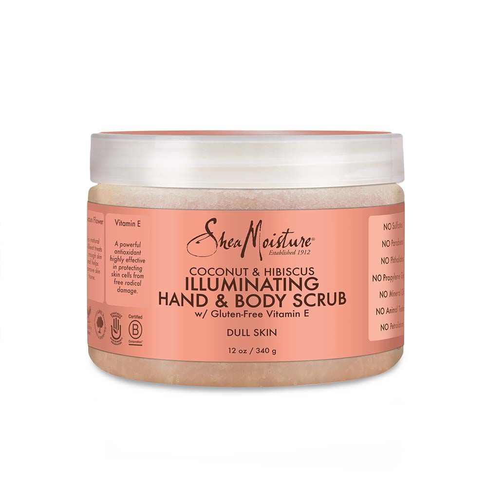 SheaMoisture - Illuminating Hand & Body Scrub With Vitamin E, Coconut & Hibiscus, 340g