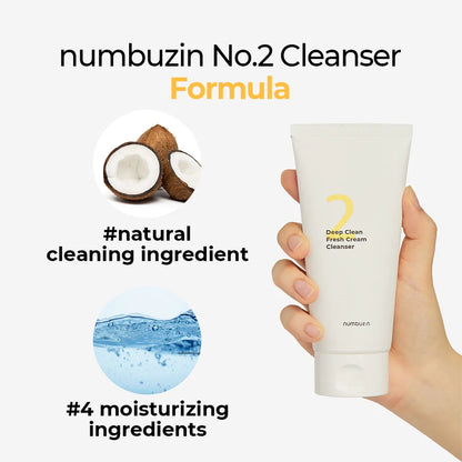 numbuzin - No. 2 Deep Clean Fresh Cream Cleanser, 120ml